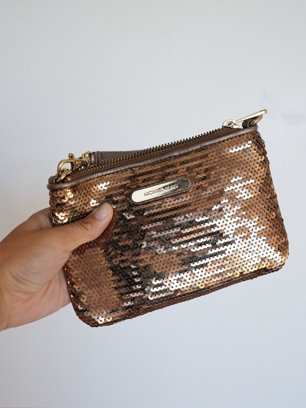 Michael Kors Copper Sequin Wristlet